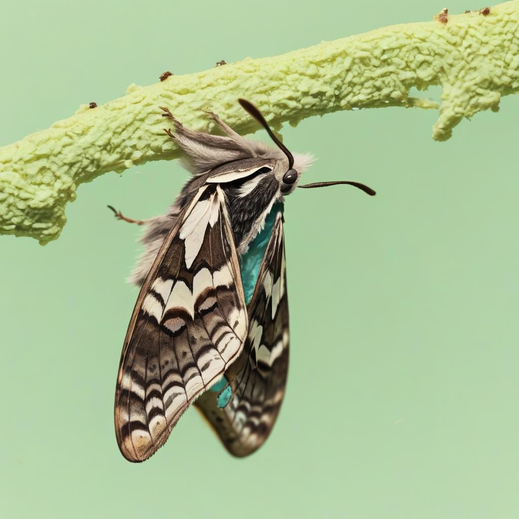 Emergence of a Moth in Chrysalis
