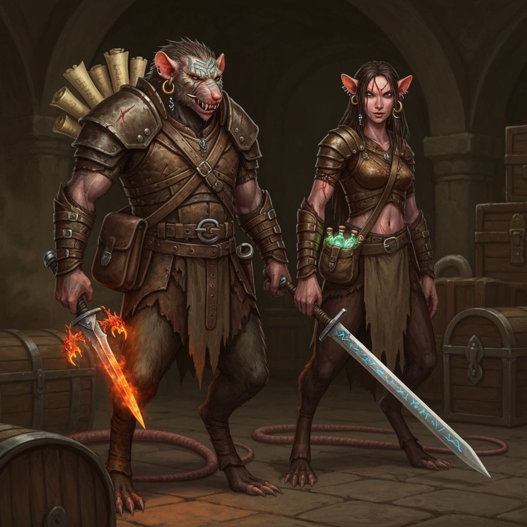 Mystical Wererat Thieves in Castle Cellar