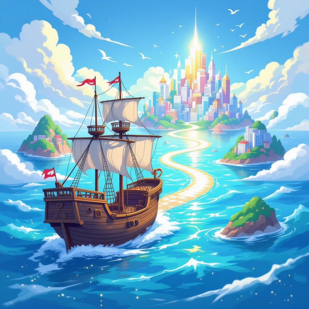 Anime Journey Map: Ship Sails to Success