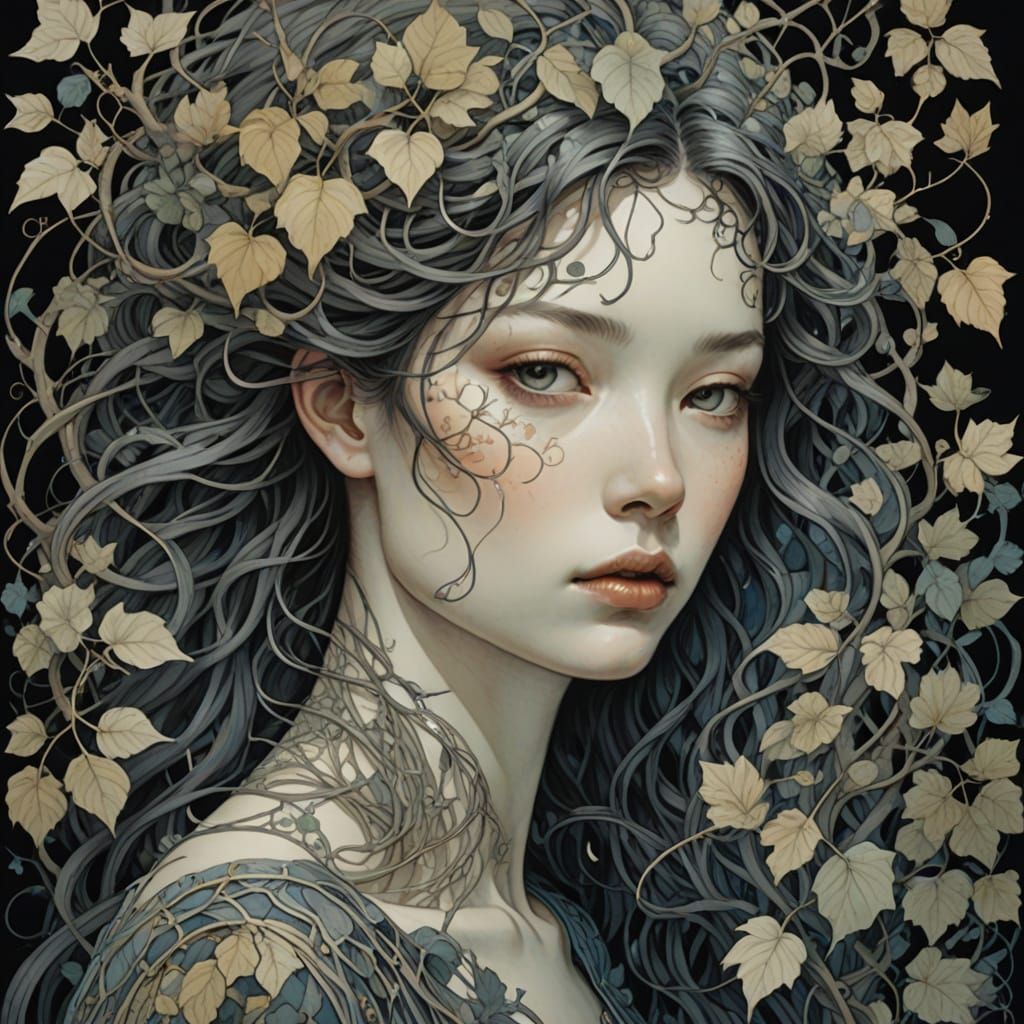 Ethereal Tree Spirit in Whimsical Art Style