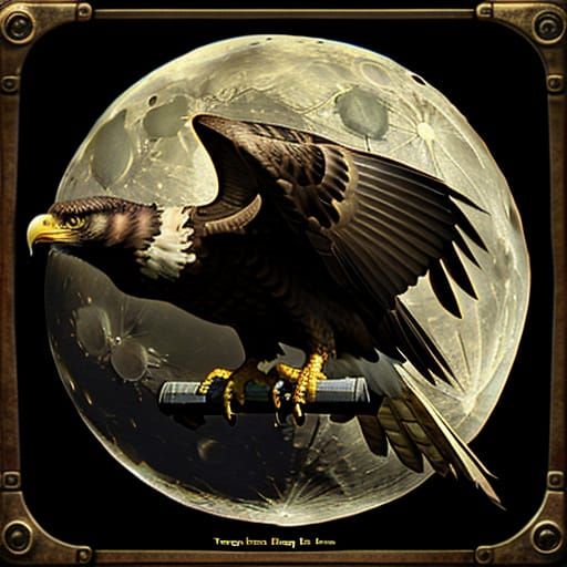 Dieselpunk Moon Lizard Eagle Hybrid, Vintage Style