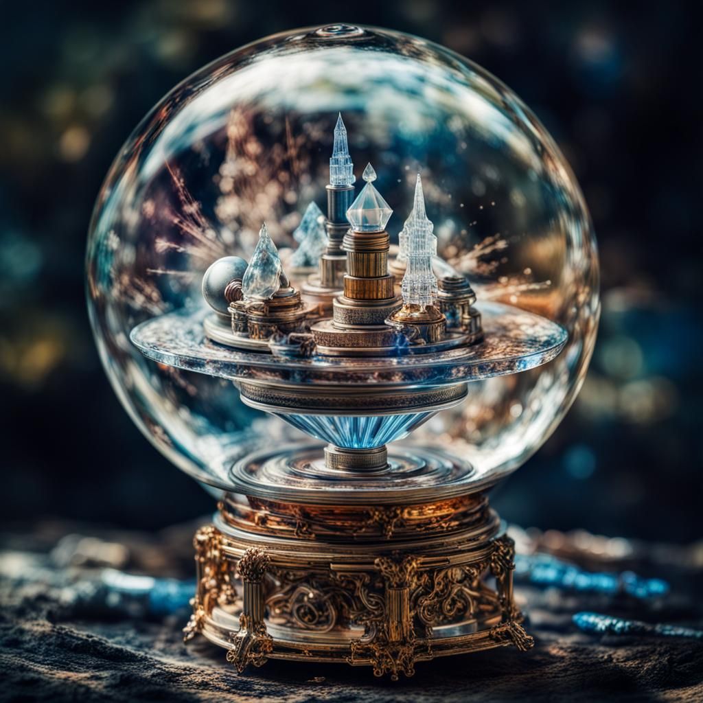 Ethereal Double Exposure Masterpiece in Crystal Glass