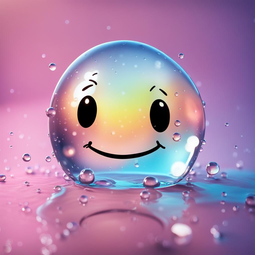 Dewdrop Smile in Vibrant Splash Art