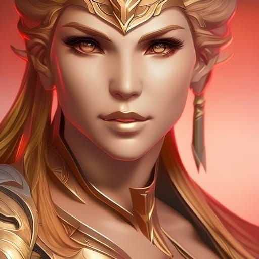 Female lion as a female warrior