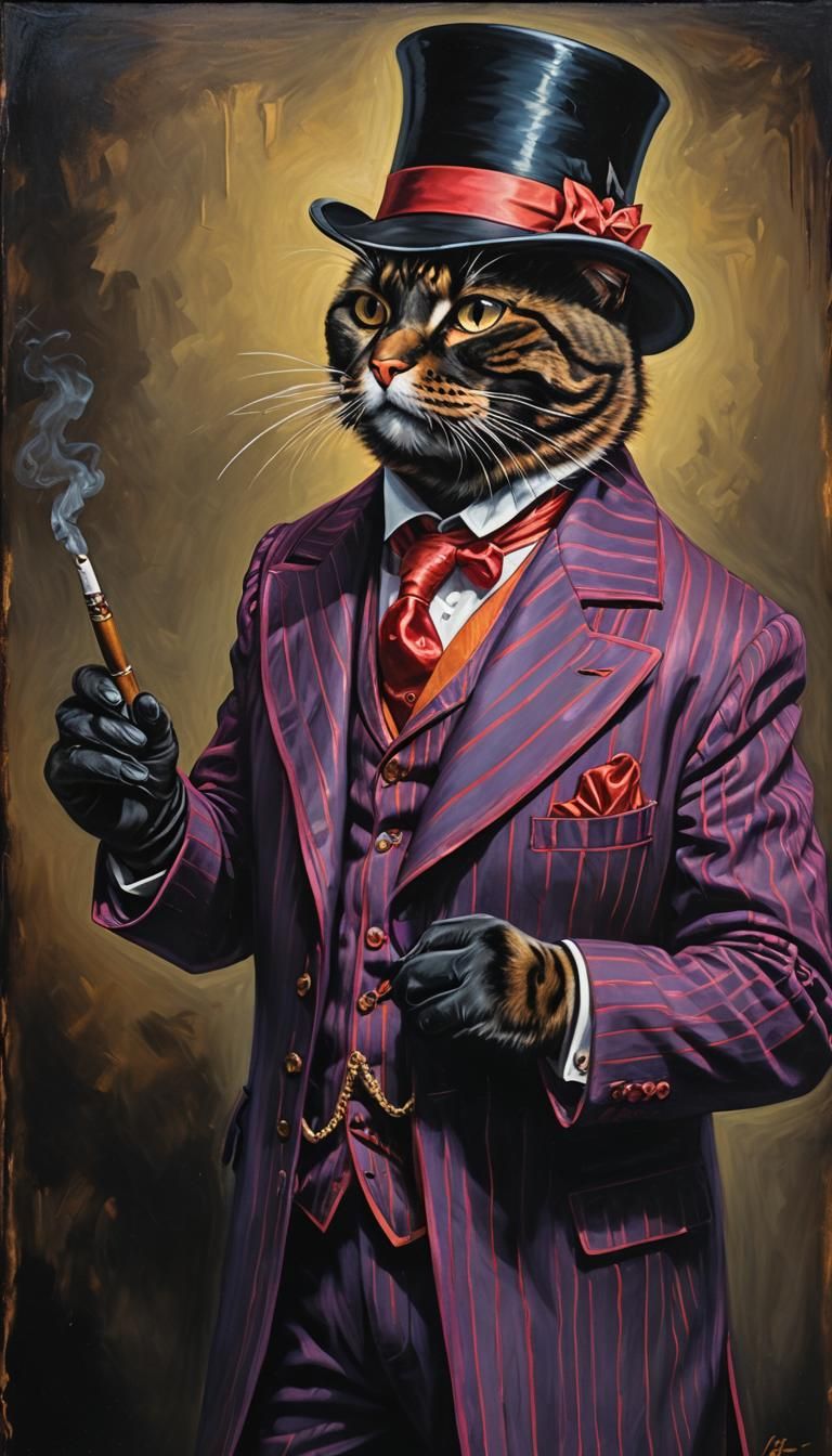 Devious Fat Cat in Zoot Suit, a Masterpiece of Dramatic Ligh...