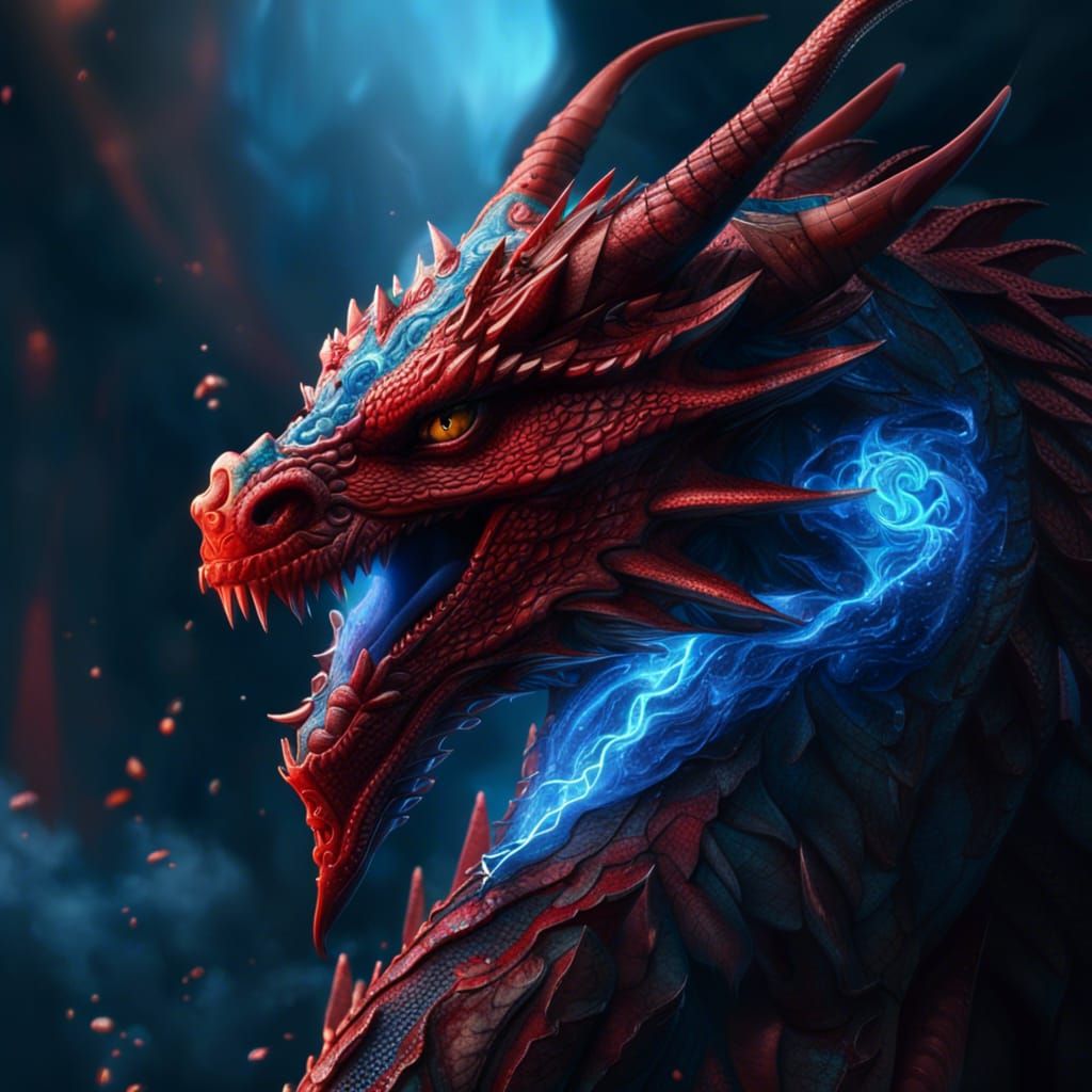 Epic Red Dragon in Cinematic Atmosphere