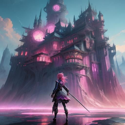 Vibrant Anime Goddess in Tropical Breeze