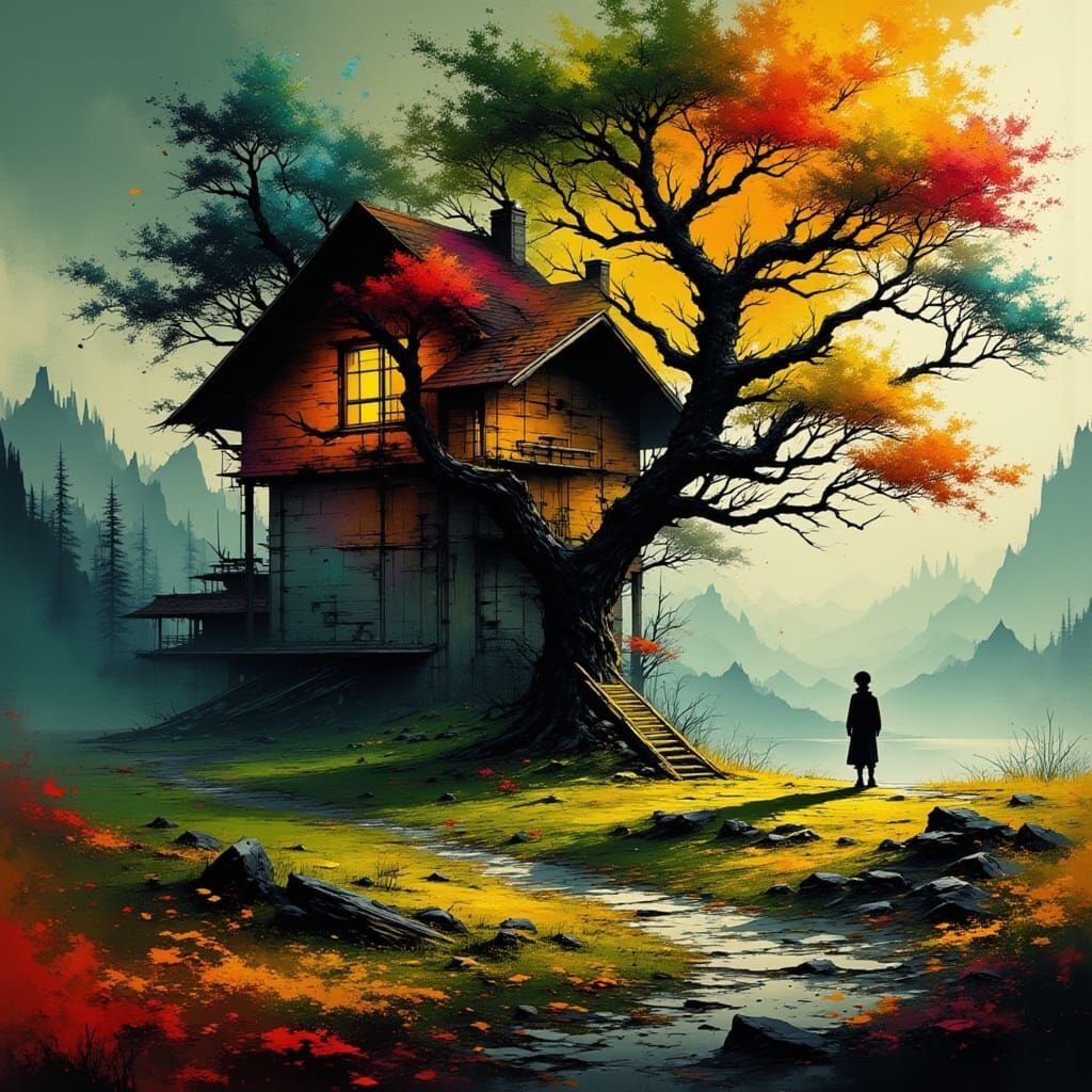 Glitchcore Autumn Oak by Rustic Cabin