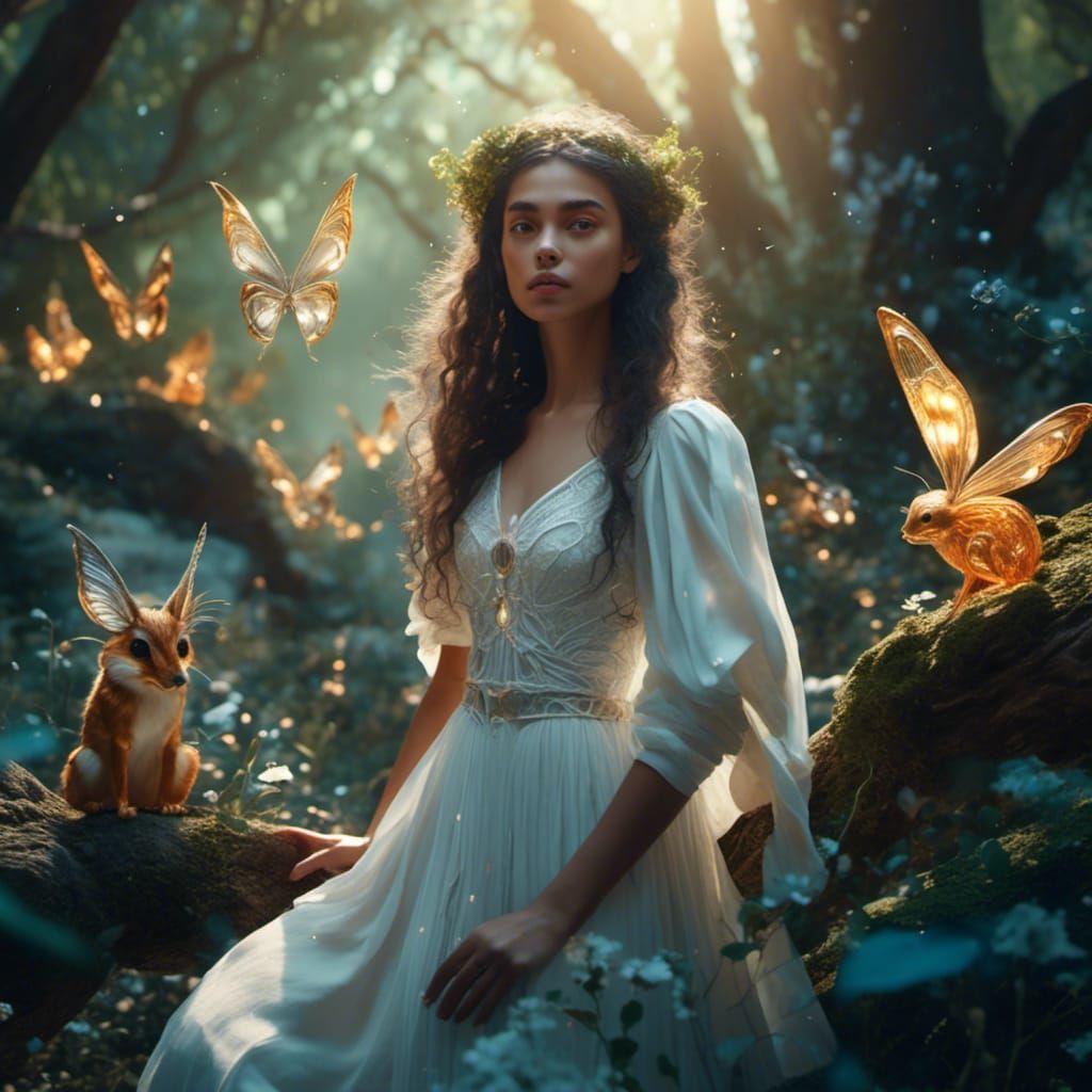 Fantastical Algerian Girl in Whimsical Magic World