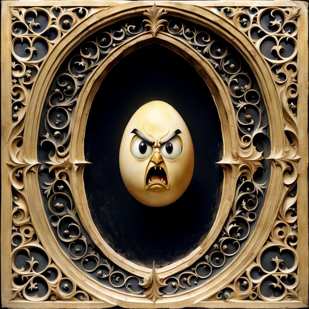Gothic Egg Portrayed in Dramatic Art Style
