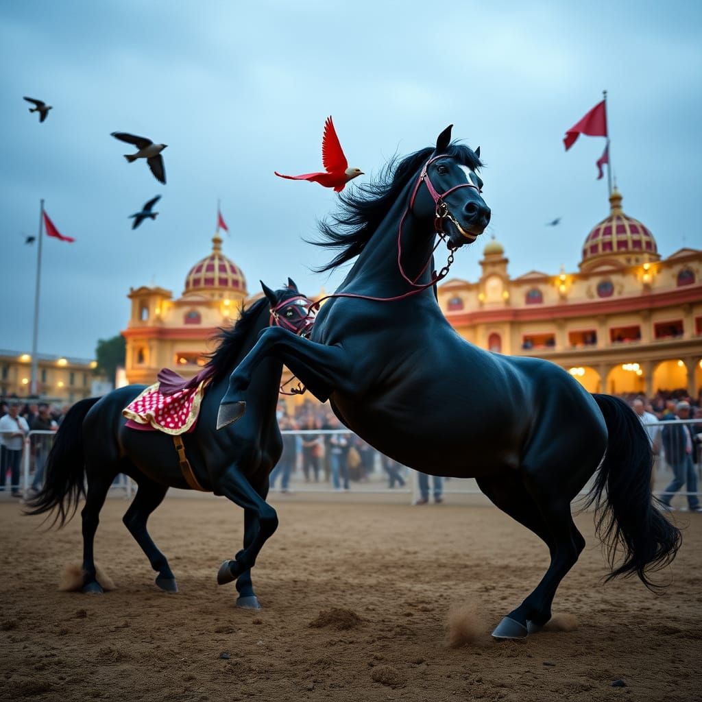 Black Horses Hippodrome Troupe: A Tragic Scene