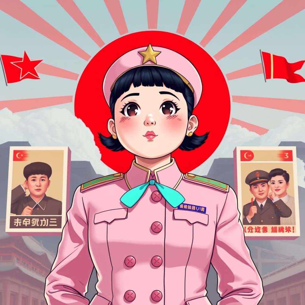 Kim Jong Un as Powerpuff Girl: Kawaii Propaganda