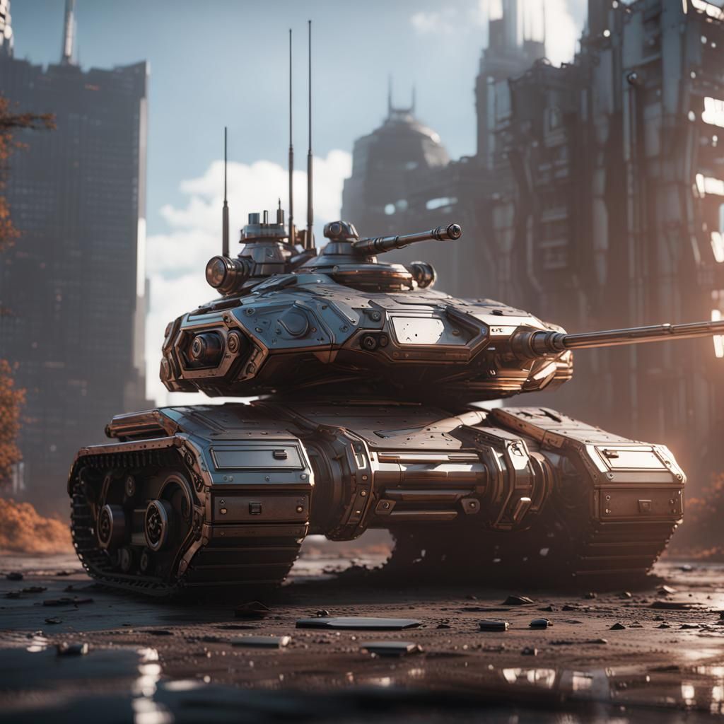 Epic Sci-Fi Mech in Polished Metal, Cinema 4D Render