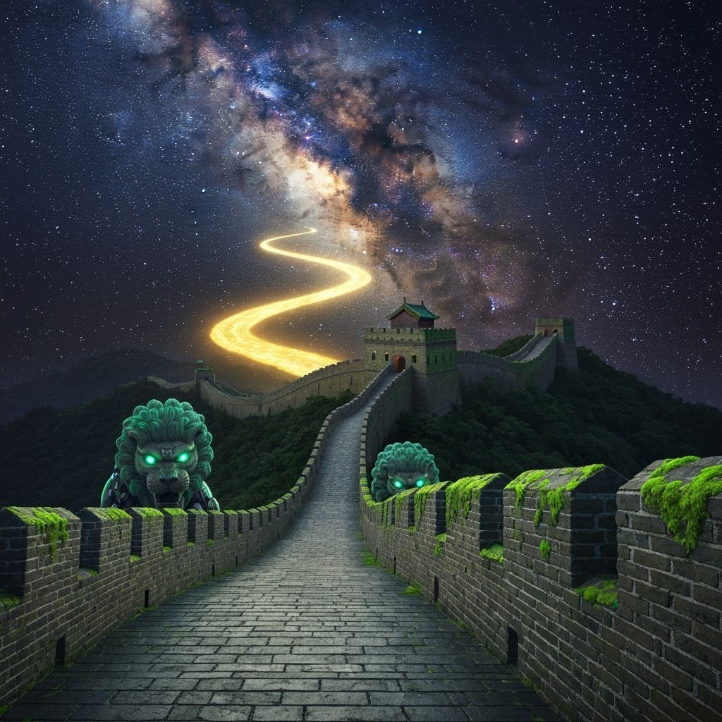 Great Wall Across the Galaxy in Bioluminescent Glow