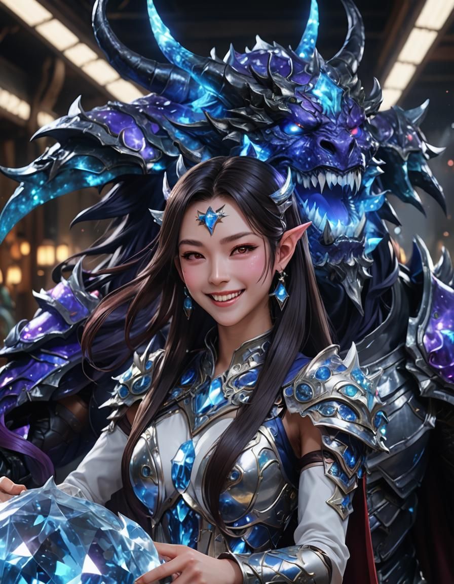 Surreal Lady Demon Confronts Crystal Mage in Stunning Anime....