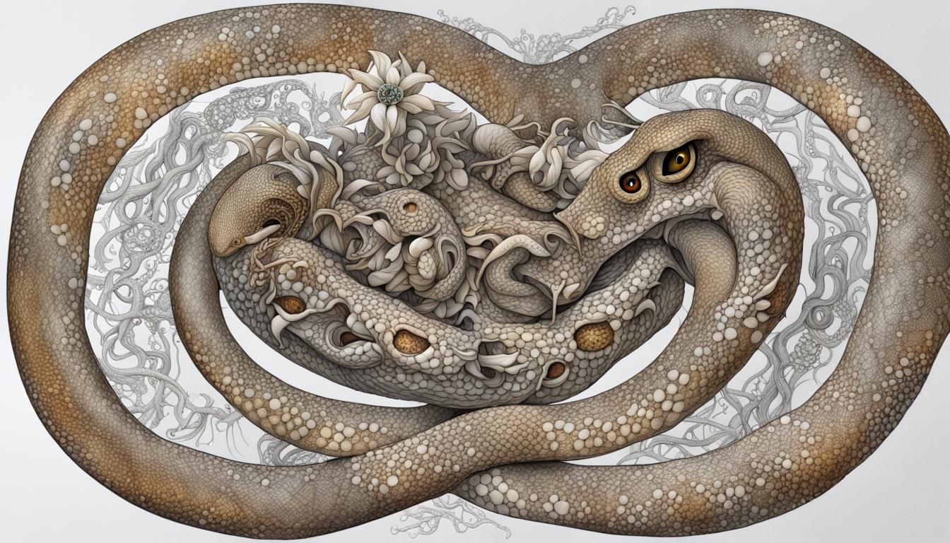 Australian Scrub Python with Quantum Zentangle and Crystalli...