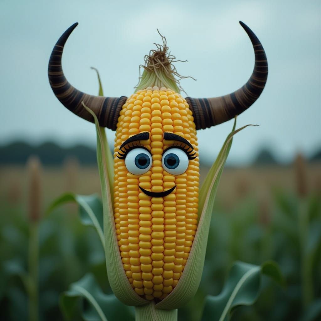 Charismatic Horned Corn in Cinematic Style