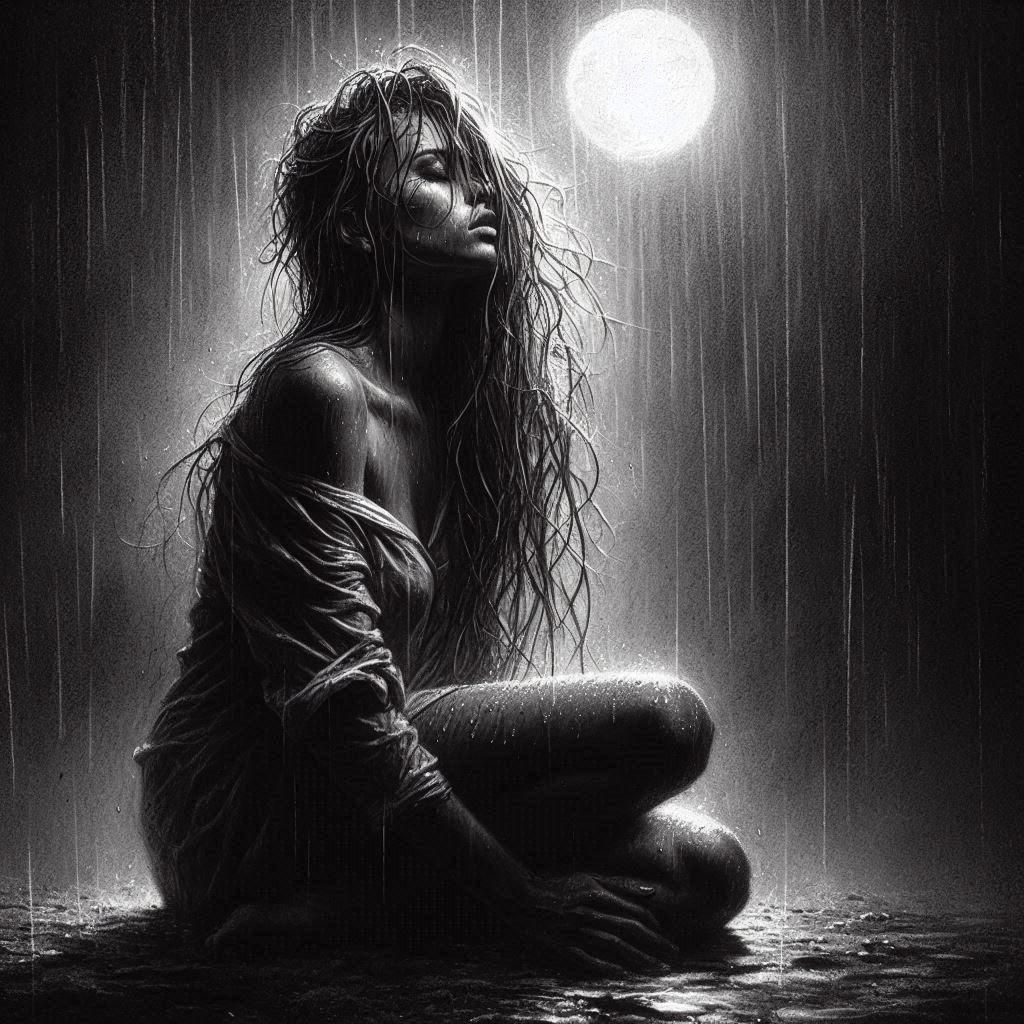 A Charcoal Sketch of a Subject in Monochromatic Tones