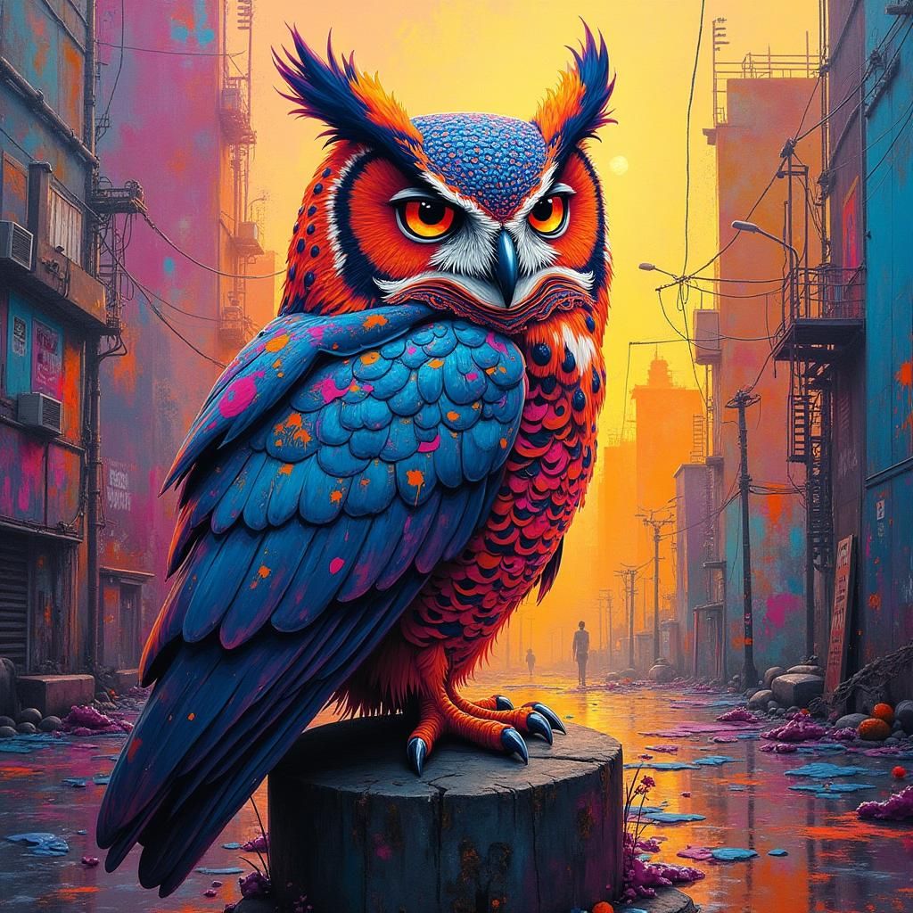 Surreal Owl Unveils Urban Psychedelia in Dynamic Acrylic and...