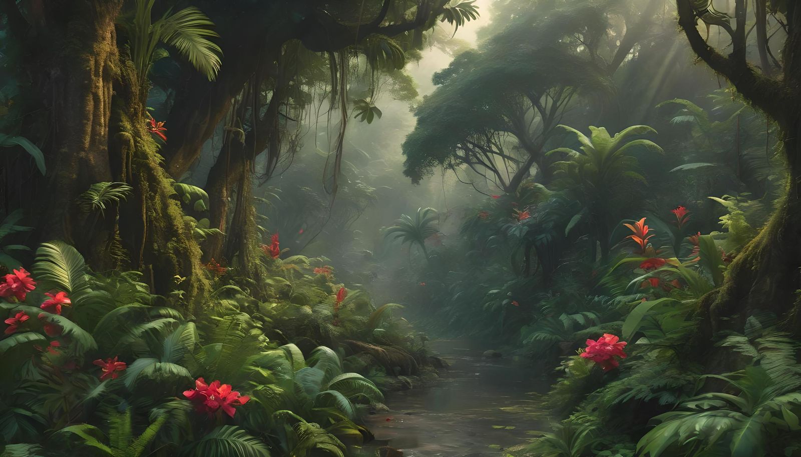 Enchanting Ecuadorian Jungle Panorama in Hyperrealistic Deta...