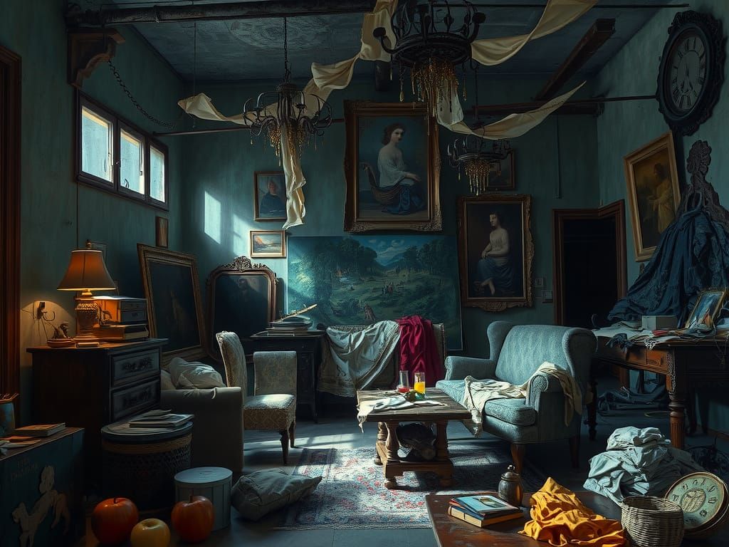 Past Generations' Presence in Vivid Surreal Composition