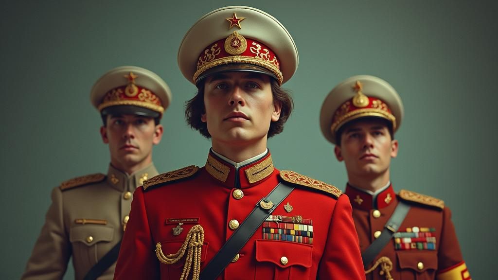 Soviet Diver Charging Forward on Vintage Agit-Style Poster