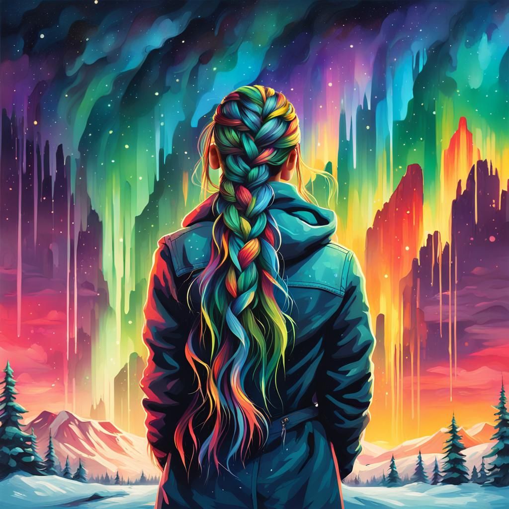 Ethereal Goddess Dances with Aurora