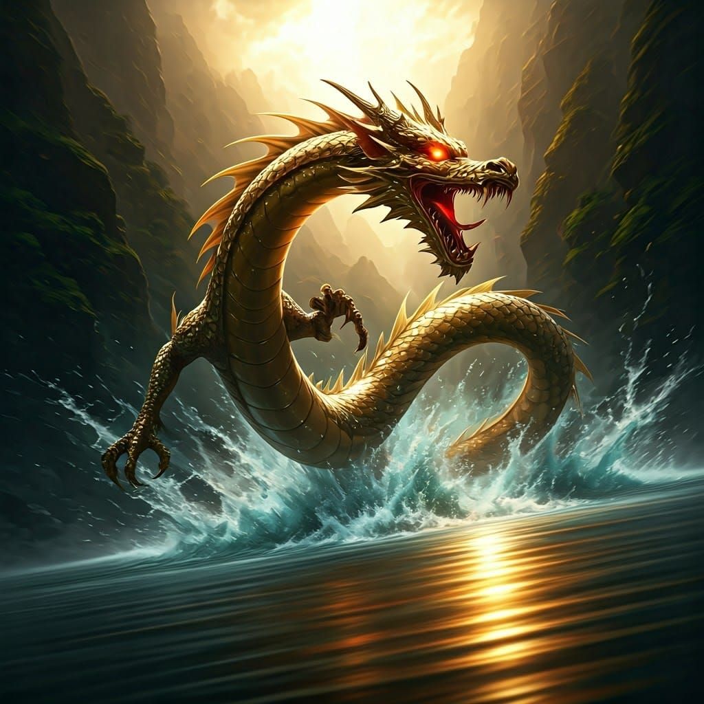 Majestic Chrome Dragon in Flight, Cosmic Landscape