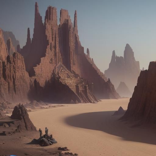 Surreal Dakar Cityscape in Vast Fantasy World