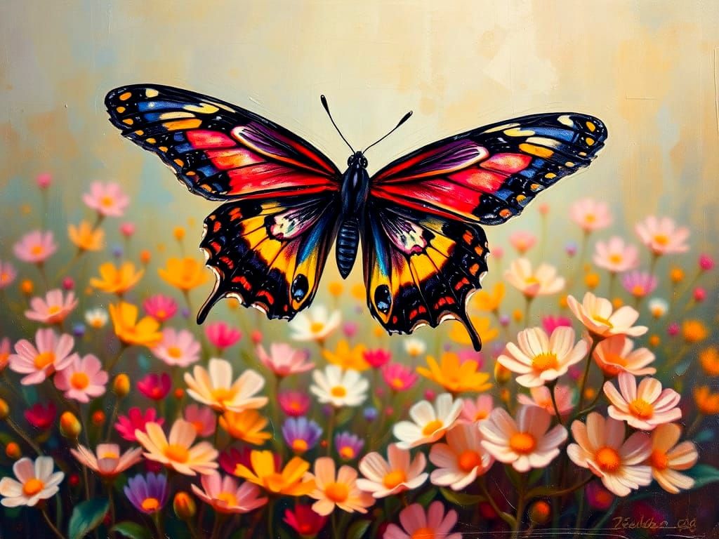 Impressive Oil Painting of a Majestic Swallowtail Butterfly