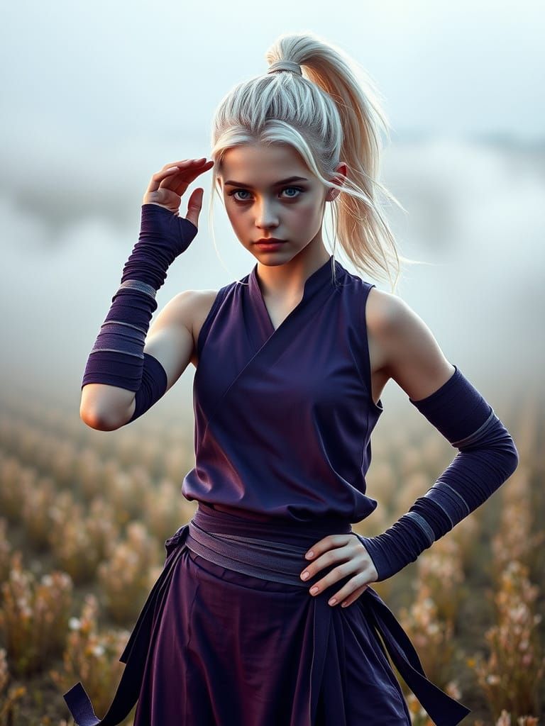 Psychic Ninja Girl in Hyperrealistic Film Still