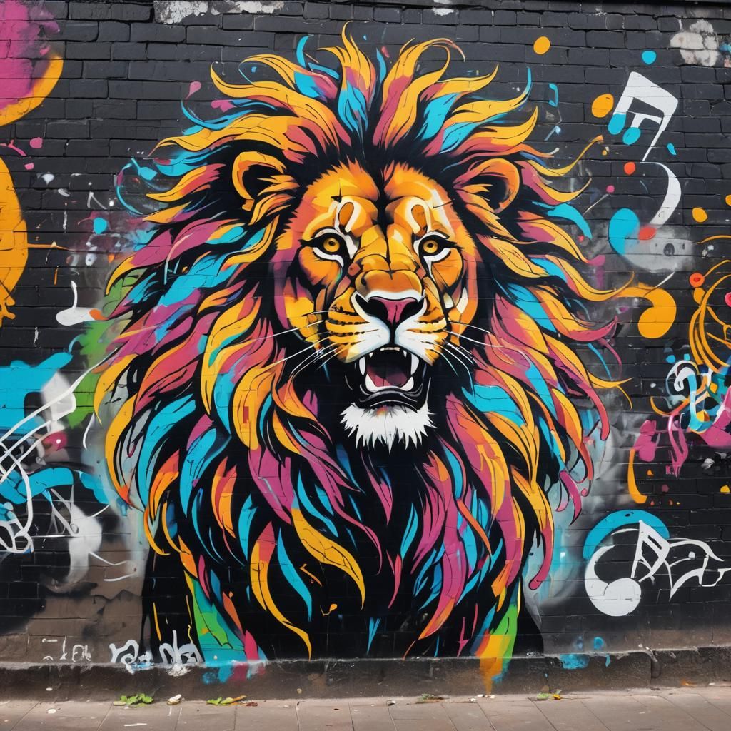 Lion Serenades City Streets with Vibrant Music