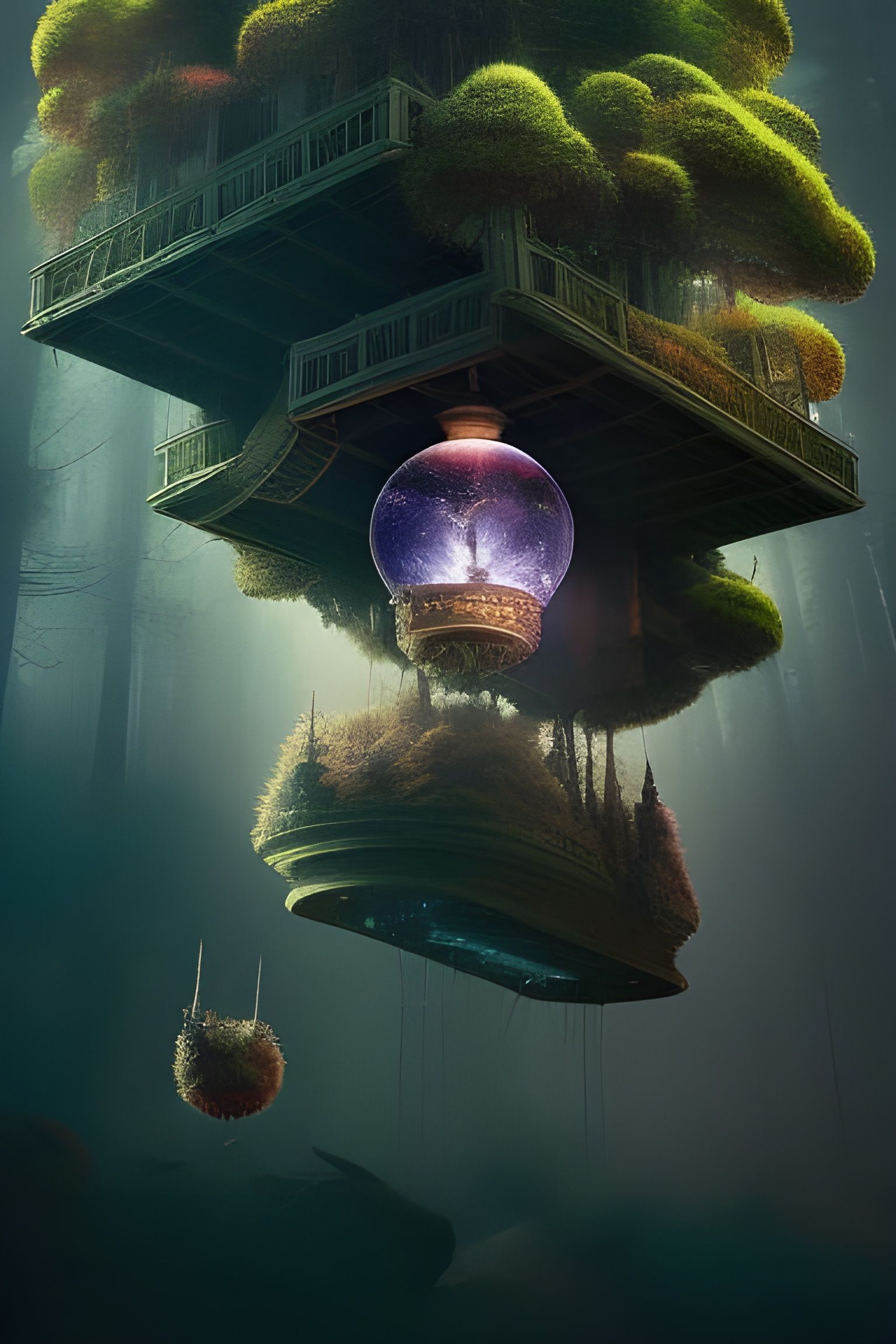 Floating solarpunk city