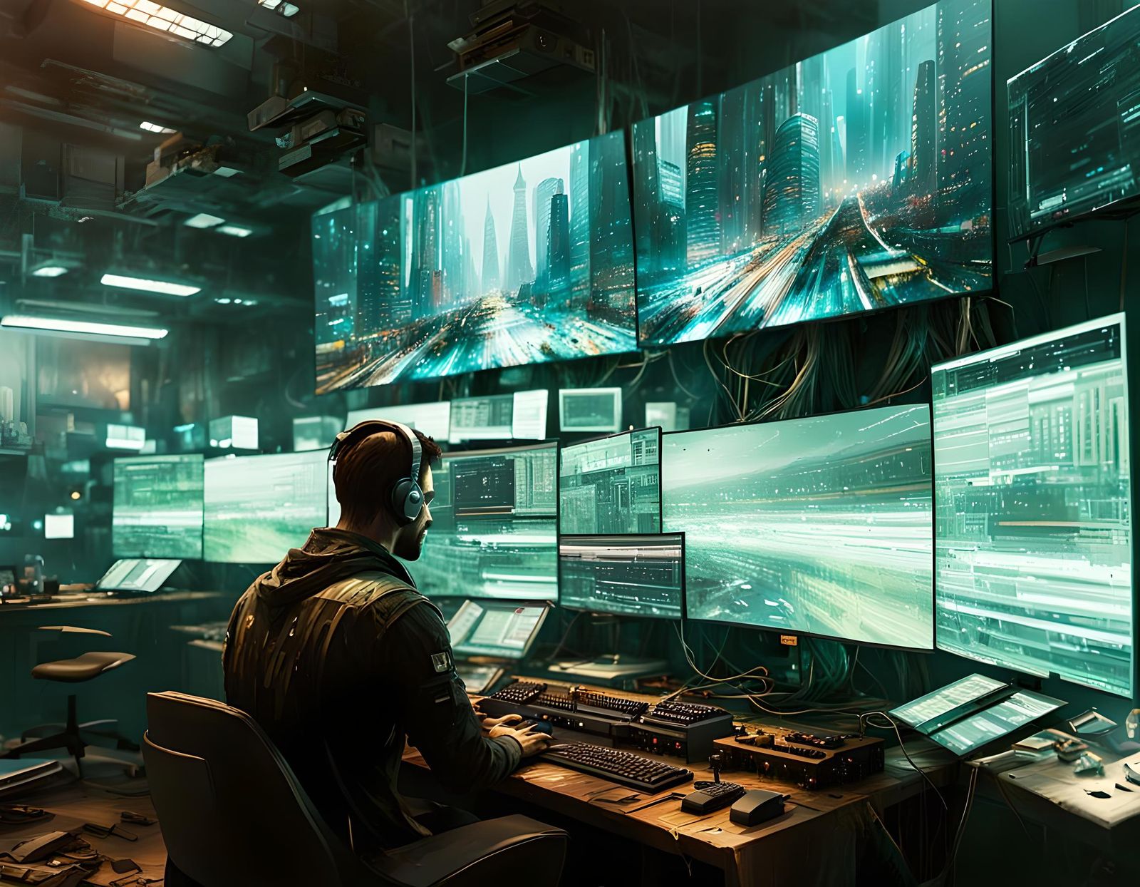 Intricate Computer System Exposed in a Mysterious Room