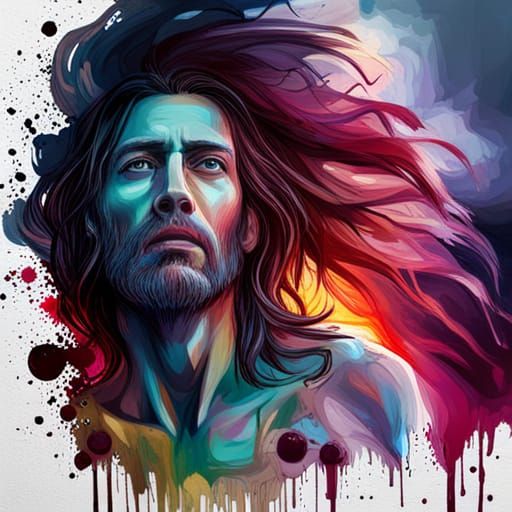 Cyberpunk Jesus Emerges from Digital Hellscape