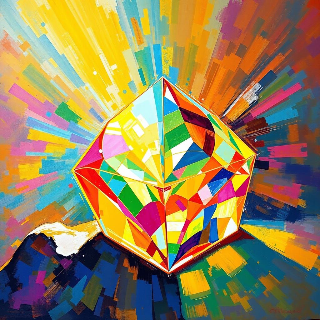 Impressionist Prism Refracts Sunlight into Rainbow