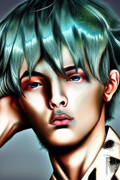 Stunning Hyperreal Anime Boy in Elaborate Attire