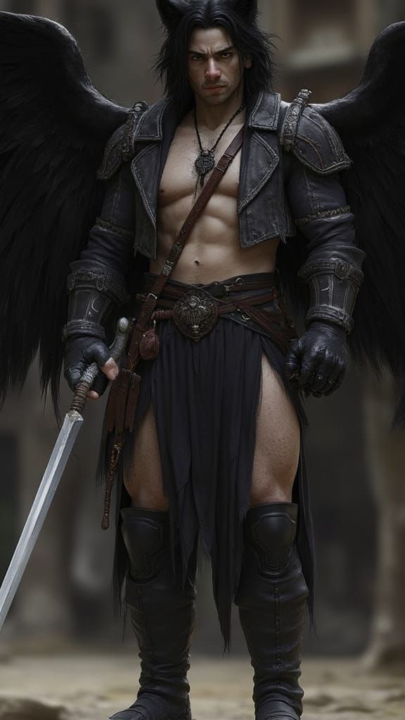 Mysterious Winged Feline Spirit