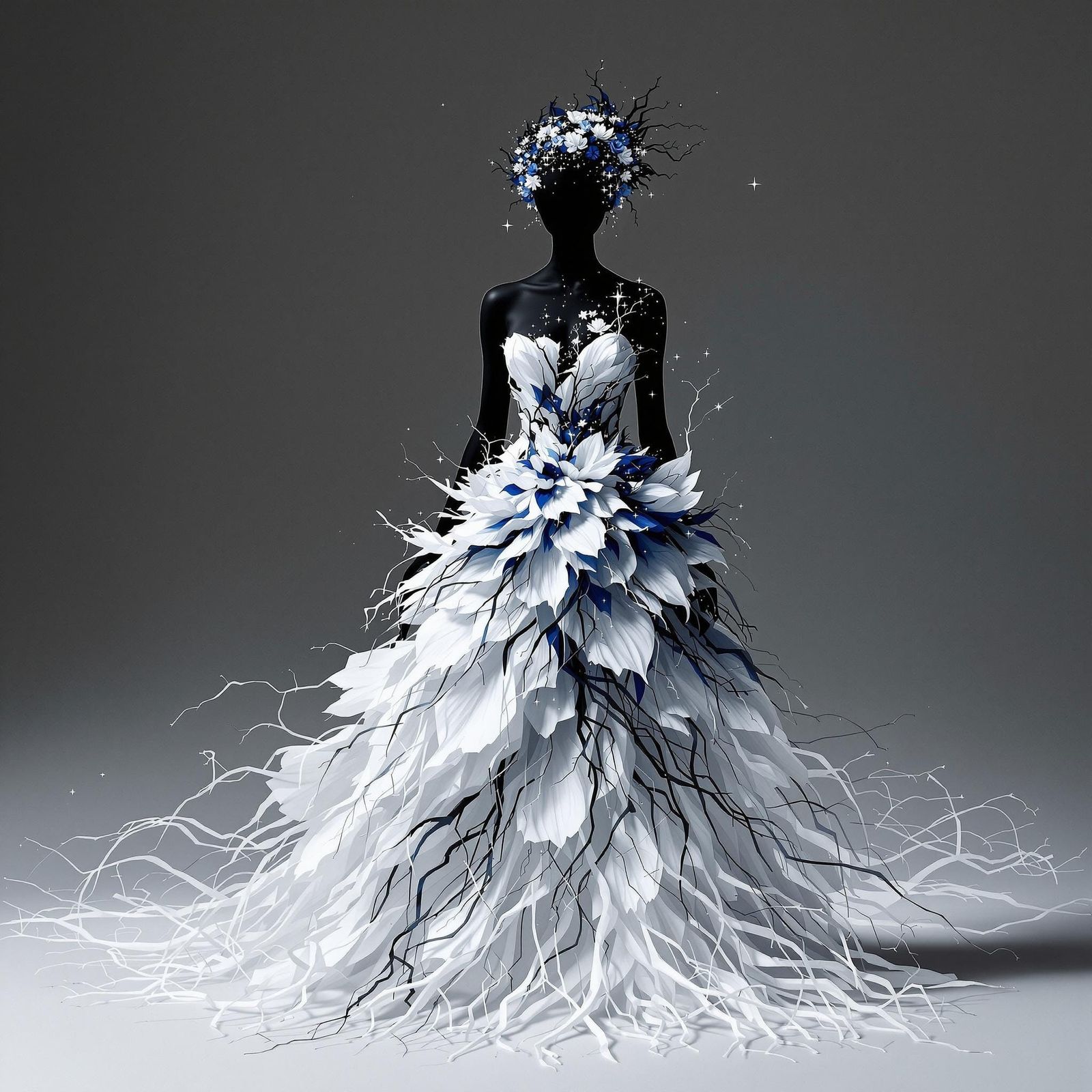 Lotus Root Dress in Cyberpunk Aesthetic