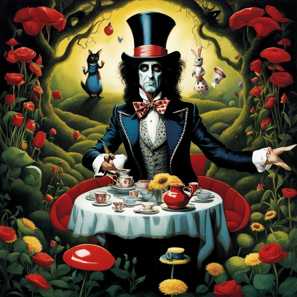 Alice Cooper's Surreal Wonderland Scene