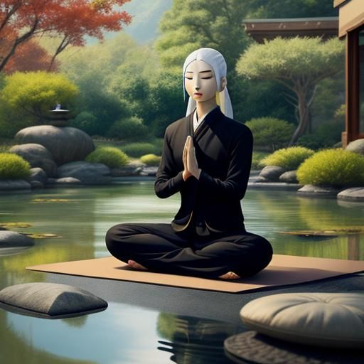 Buddhist Monk in Serene Lotus Pose