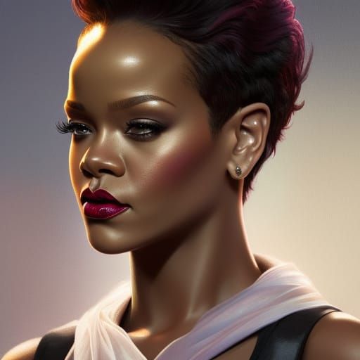 Rihanna and Michelle Obama Portrait in Artgerm Style