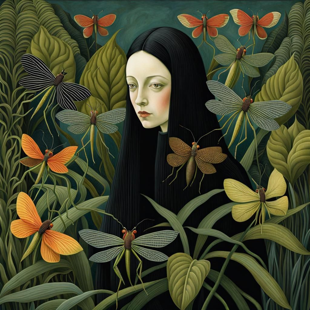 Ethereal Surrealist Collage of Bulbophyllum binnendijkii