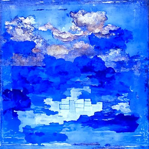 Vibrant Abstract Sky Artwork in a Mondrian-Inspired Style