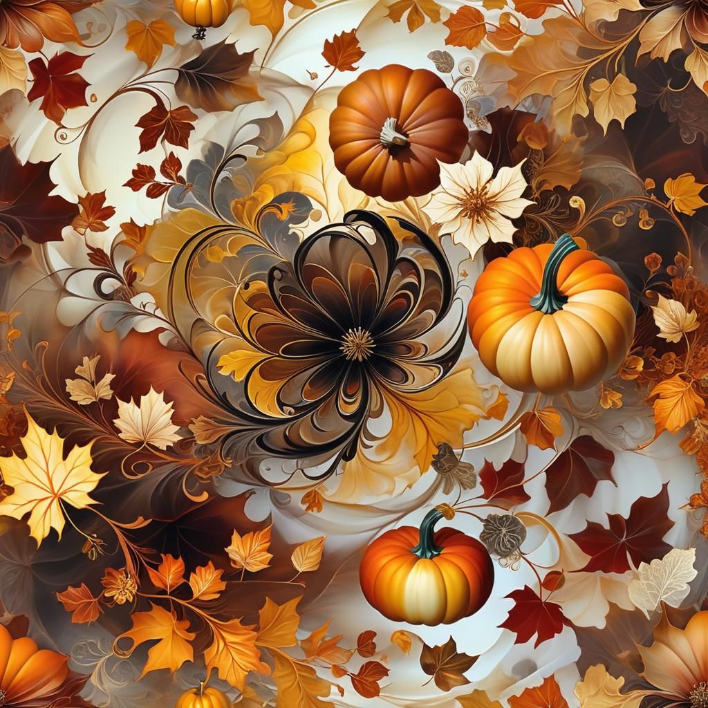 Ethereal Autumn Whispers in Burnt Sienna and Ginger