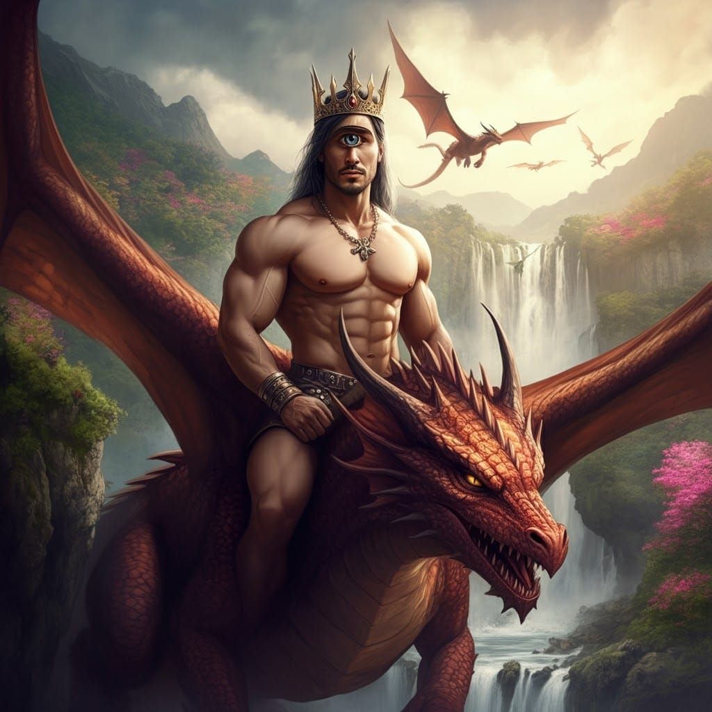 Cyclopean Warrior King Amidst Majestic Nature