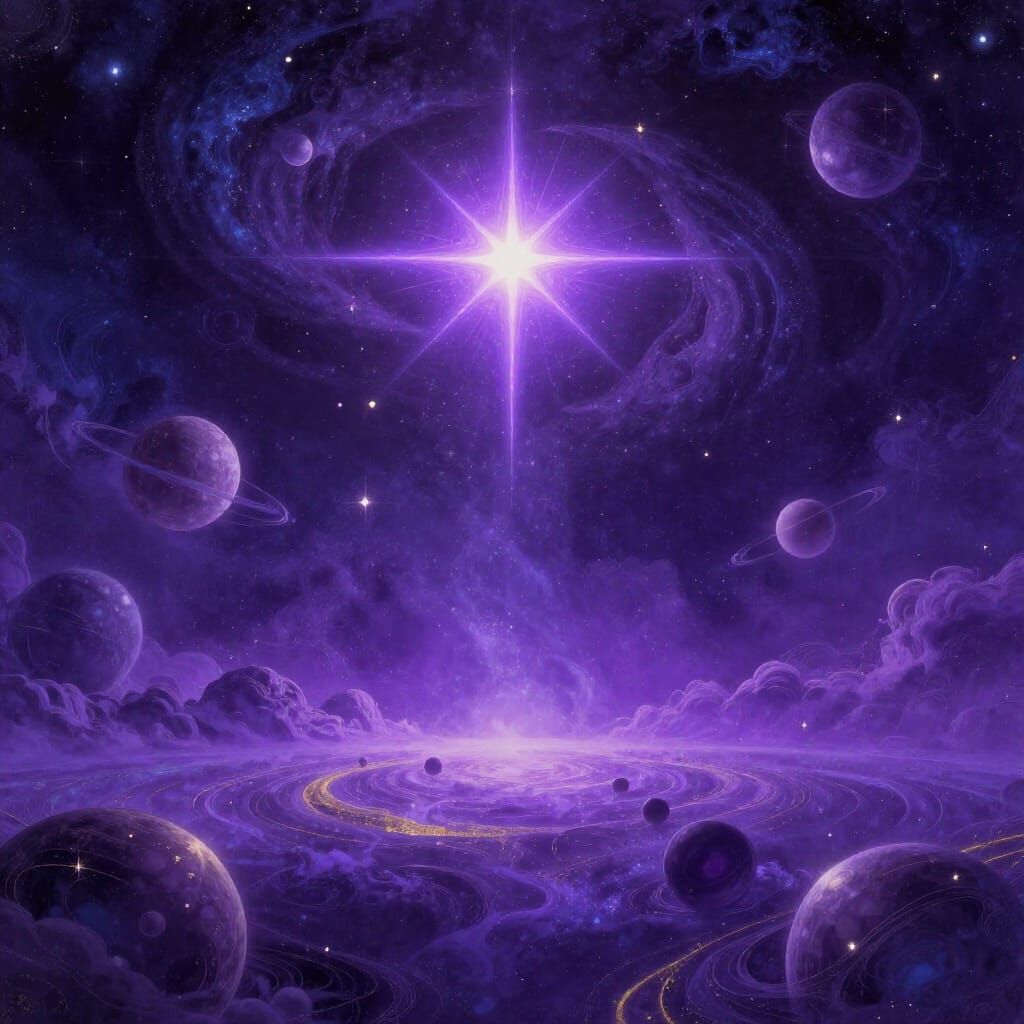 Cosmic Dreamscape in Opulent Violet Hues