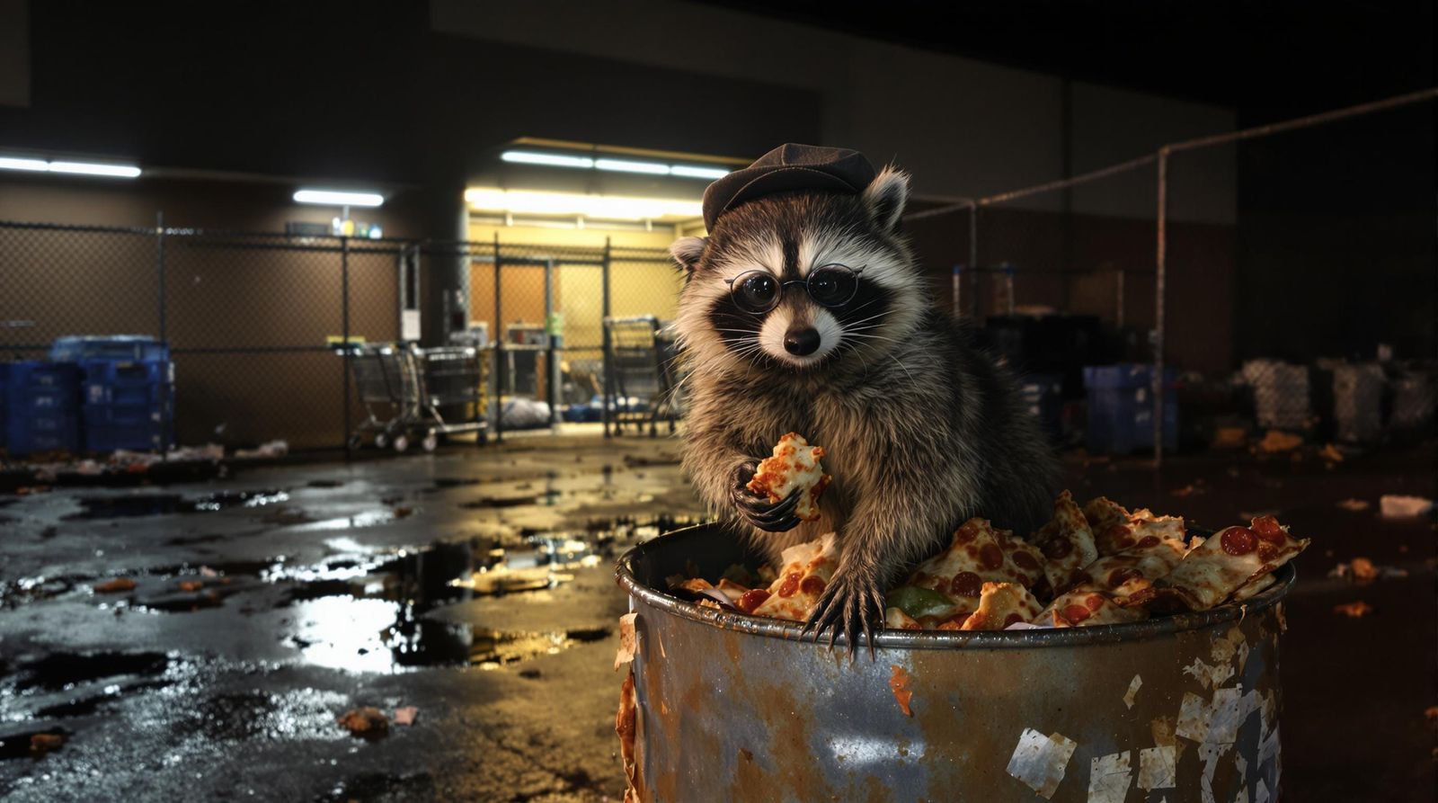 Granddad Raccoon's Mischievous Supermarket Heist