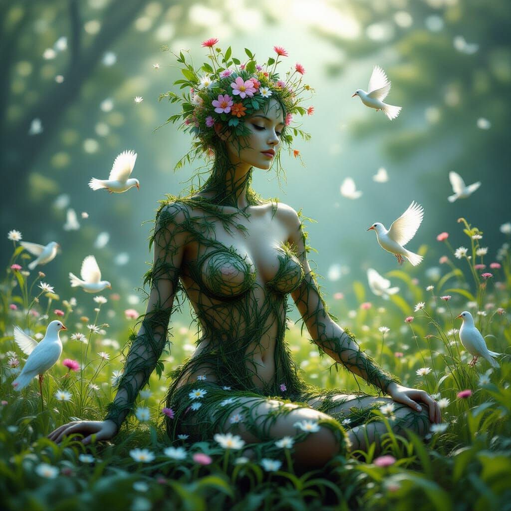 Surreal Land Art Sculpture with Mythic Elements