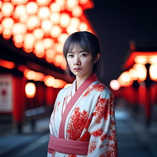 Elegant Shinto Temple Woman
